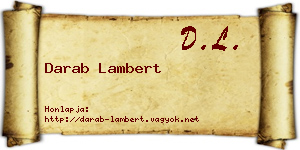 Darab Lambert névjegykártya
